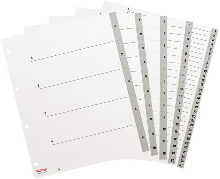 Image du produit Kolma Intercalaire A4 XL superstrong 1-5 5 pièces gris