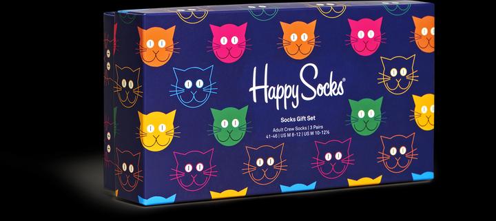 Immagine prodotto Happy Socks Set regalo gatto misto (confezione da 3, 36 - 40)