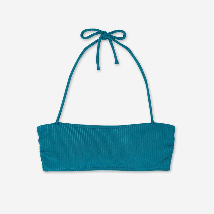 Produktbild Olaian Bikini-Oberteil Damen Bandeau strukturiert Laura Folk blau (80 C)