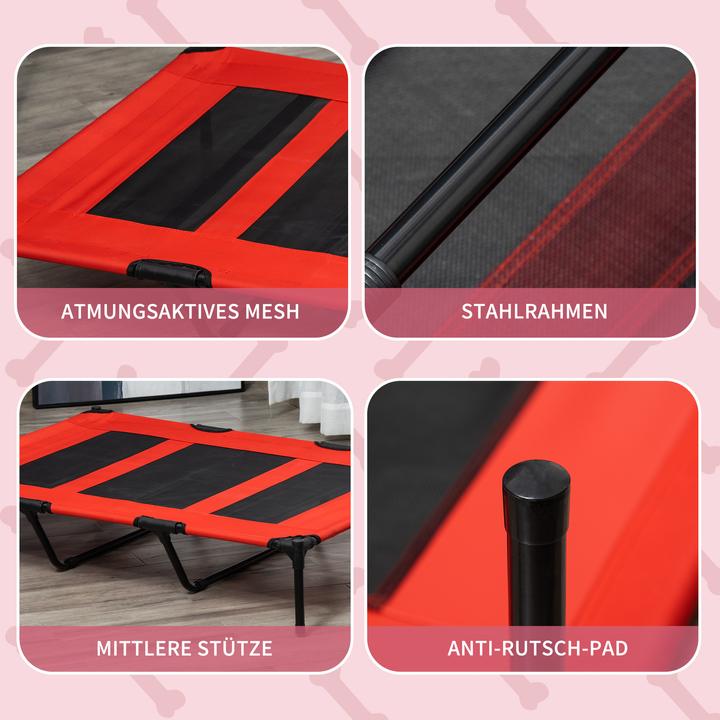 Immagine prodotto Outsunny Cuccia per cani di taglia molto grande, metallo, Oxford, rosso (Cane)