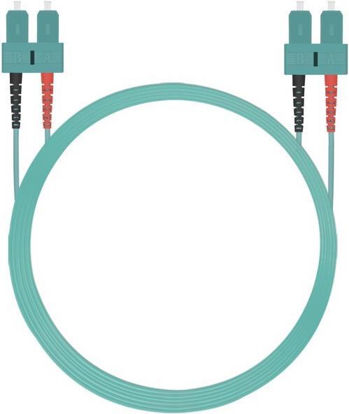Image du produit Helos Câble patch fibre optique SC/SC Duplex 50/125µm OM3 aqua 0,5m (U/FTP, CAT6, 0.50 m)
