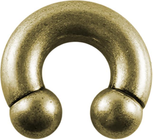 Actual product image Star Piercing Circular barbell old gold with two balls (without brass, Surgical steel 316L)