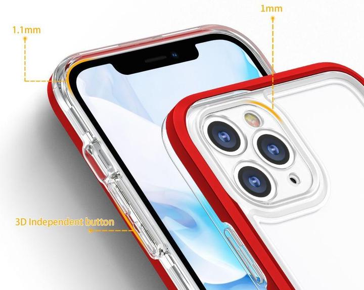 Actual product image Hurtel Clear 3in1 case for iPhone 11 Pro frame cover gel red (Apple iPhone 11 Pro)
