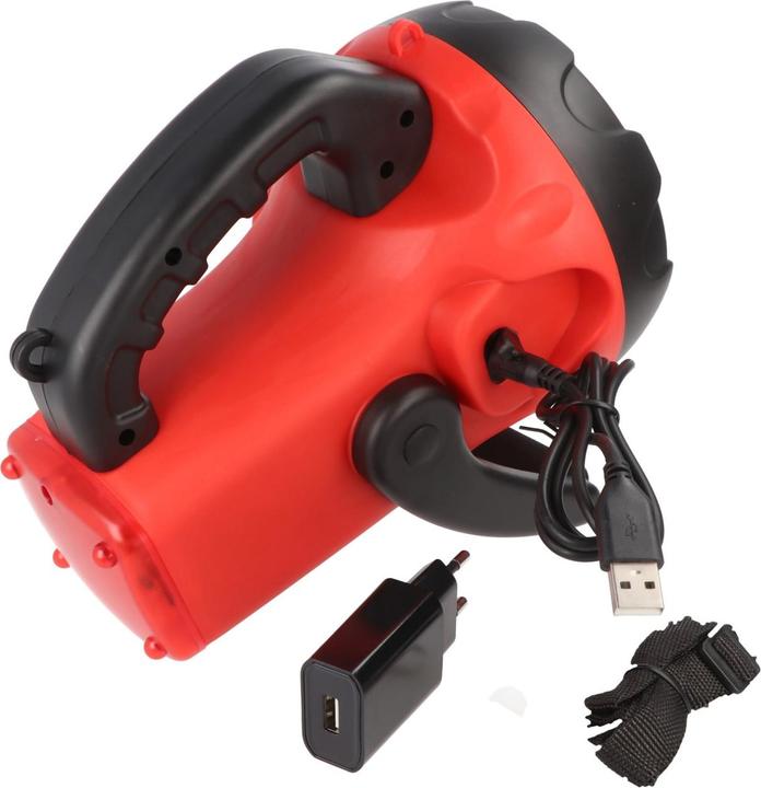 Actual product image Velamp Rechargeable 10W LED spotlight with red flashing light (800 lm)