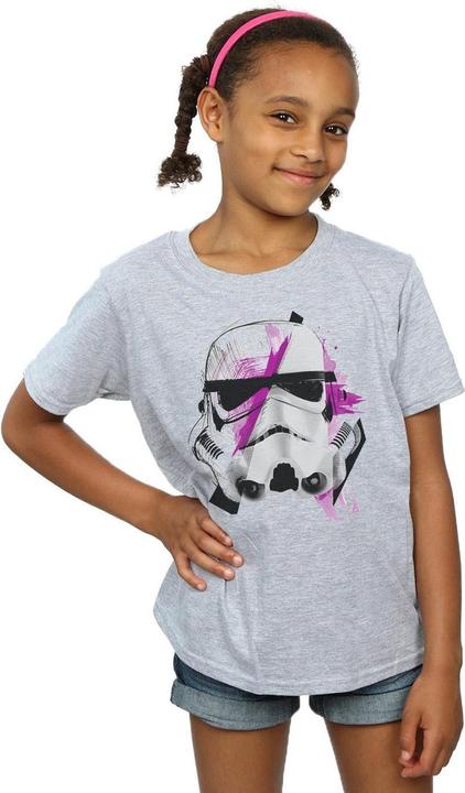 Actual product image Star Wars Girls Stormtrooper Command Sketch Cotton T-Shirt (140, 146)