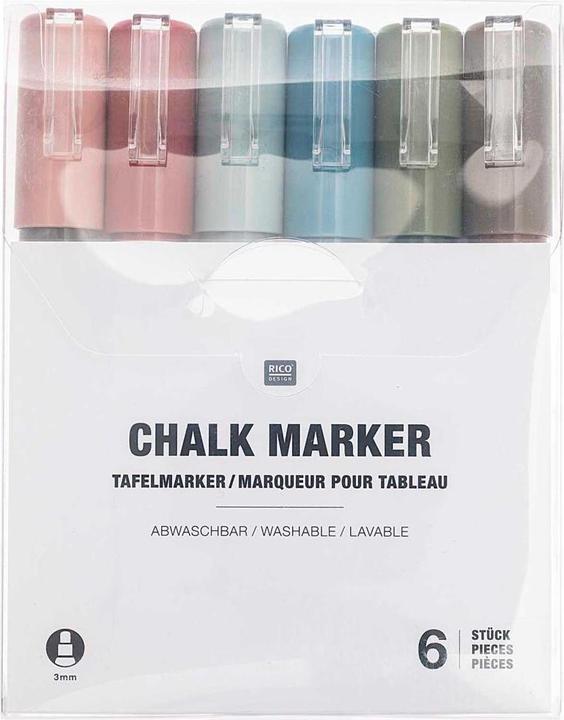 Image du produit Rico Design Set De Marqueurs De Tableau Couleur Terre, 6 Pièces (6 x)