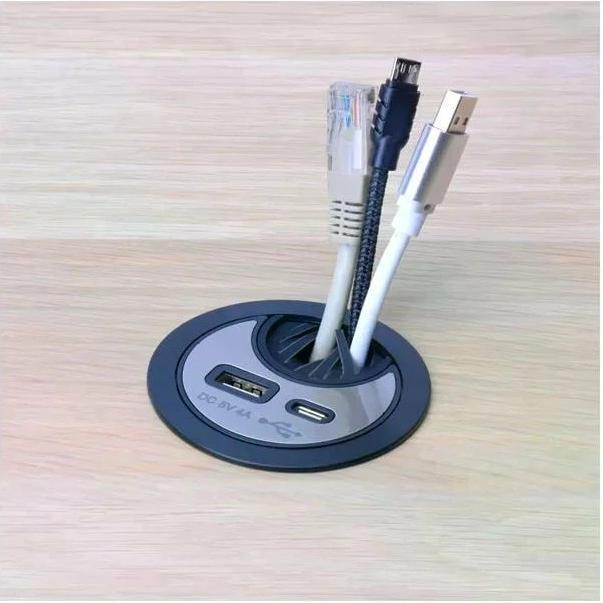 Immagine prodotto Max Hauri Passaggio del cavo Office Line con caricatore USB/A e USB/C