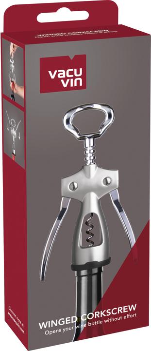 Image du produit Vacu Vin Tire-bouchon à levier argenté Winged (Tire-bouchon à levier)