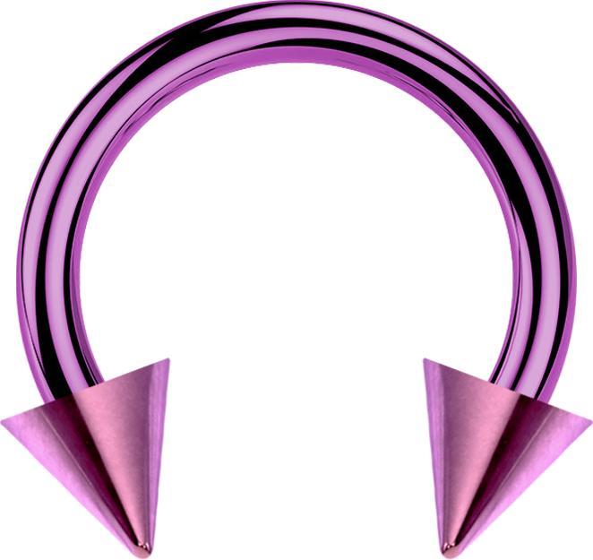Star Piercing Circular Barbell violett mit zwei Cones (Titan G23, ohne Messing)