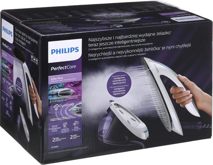 Produktbild Philips GC9660/30 steam ironing station T-ionicGlide soleplate Purple, White (2700 W, 520 g/min)