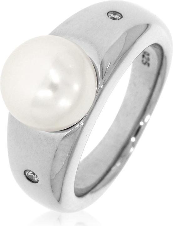 Produktbild Xen Ring mit 2 Diamanten und Süsswasserzuchtperle (52, 925 Silber)