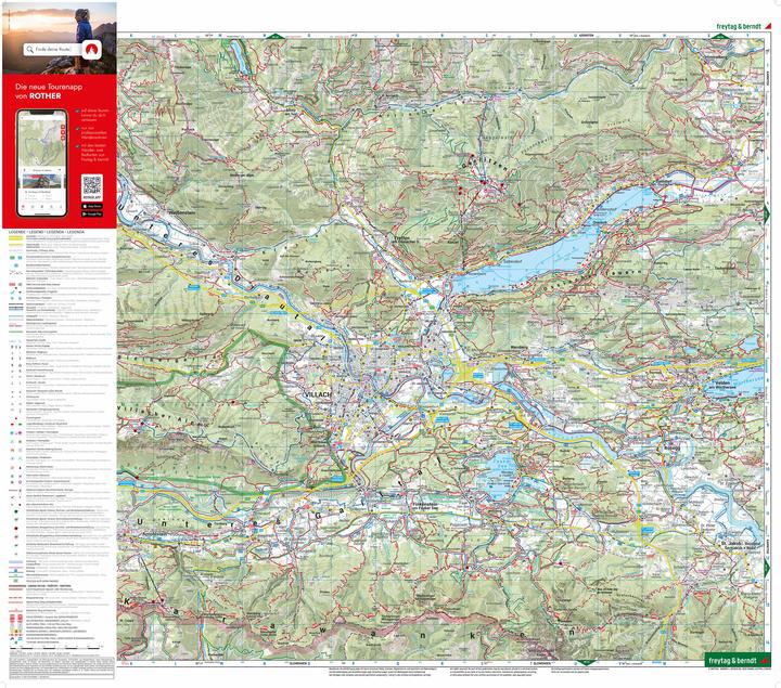 Immagine prodotto Villach - Faaker See, carta escursionistica, ciclistica e del tempo libero 1:50.000, freytag &