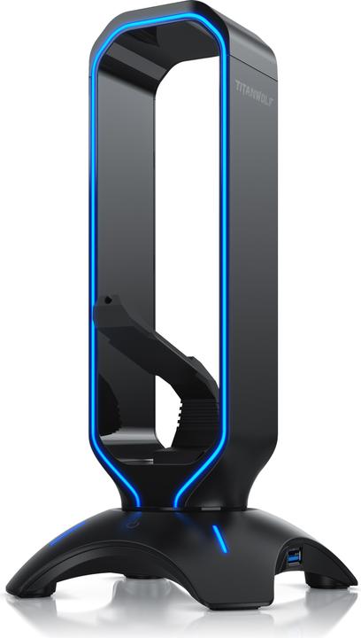 Actual product image Titanwolf Headphone stand RGB LED with USB hub