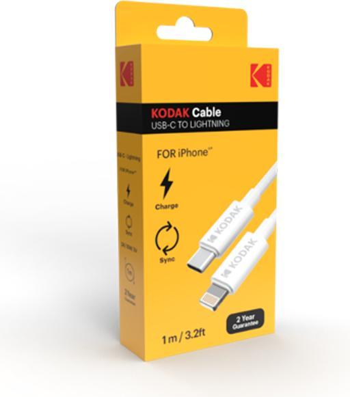 Produktbild Kodak cable usb 1m usb c lightning blanco (1 m)