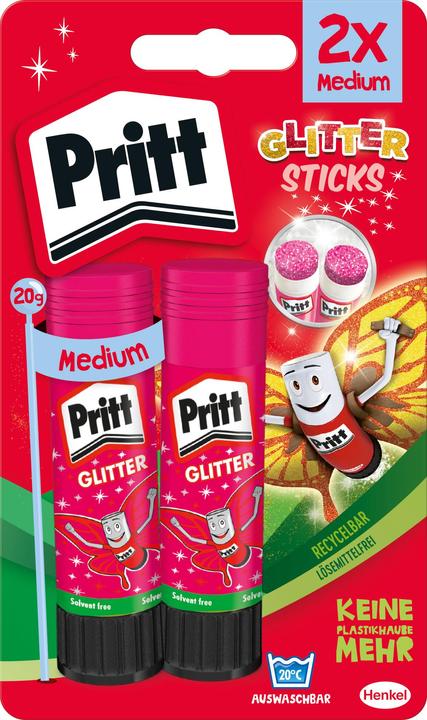 Actual product image Pritt Glue stick set Glitter 20 g, 2 pieces, Pink