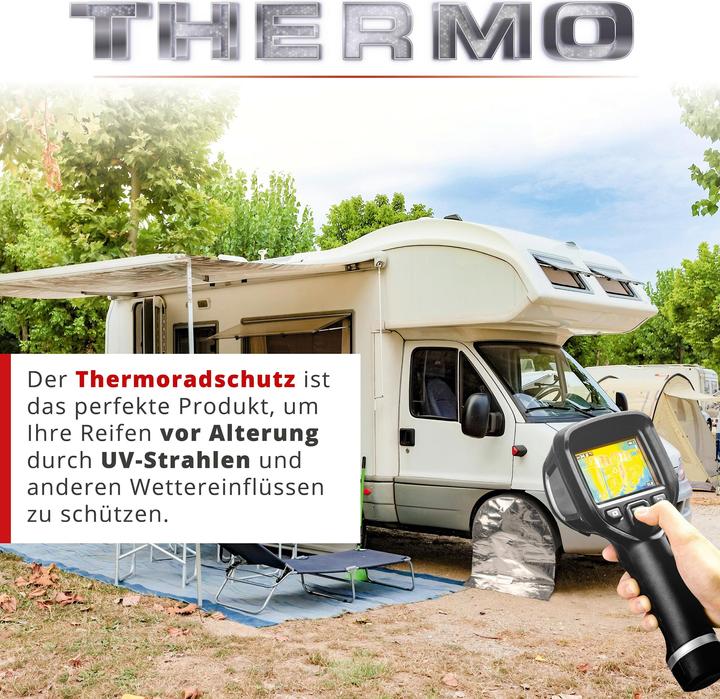 Produktbild Walser Reifen-Thermoradabdeckung, 2 Stück Radschutzhüllen bis 17 Zoll/195mm, Reifenabdeckung silber