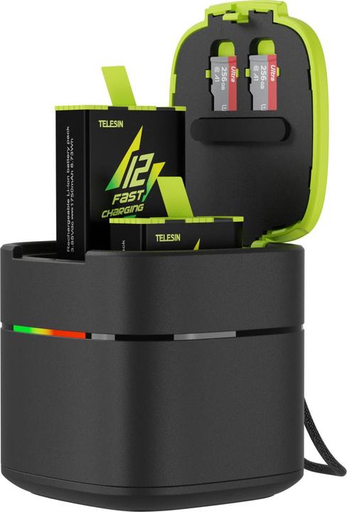 Actual product image Telesin Fast charge box +2 battery for GoPro Hero 9/10/11 GP-FCK-B11 (11, 12, Hero 9)