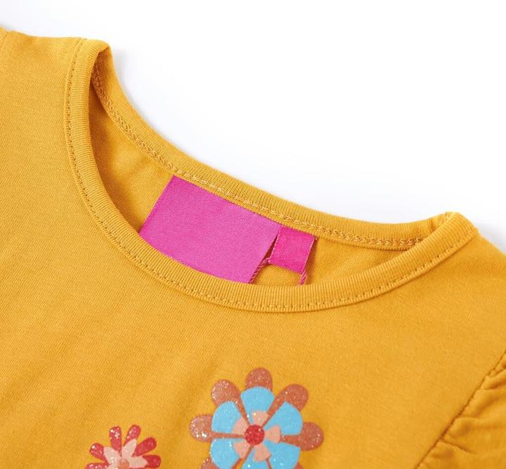 Produktbild VidaXL Kinder-Langarmshirt Dunkelocker 116,Material: 95 (116)