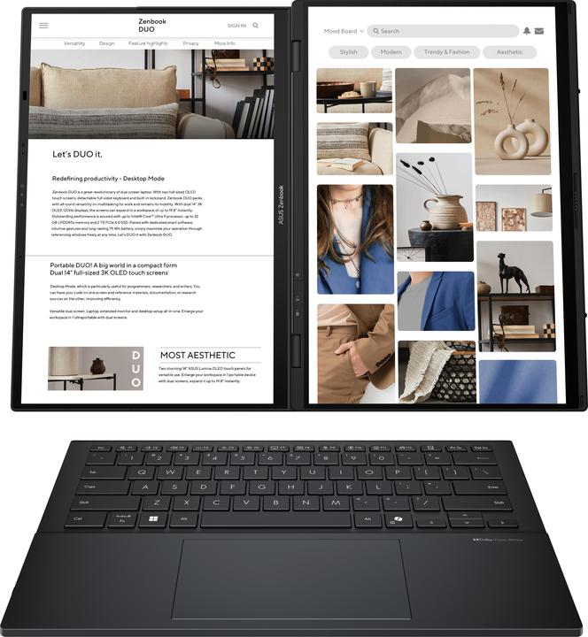 Produktbild ASUS Zenbook Duo (14", Intel Core Ultra 9 285H, 32 GB, 1000 GB, DE)