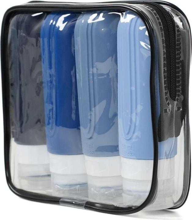 Actual product image Hermex Travel bottles set of 4 (Manicure set, Liquid bags, Hygiene product)