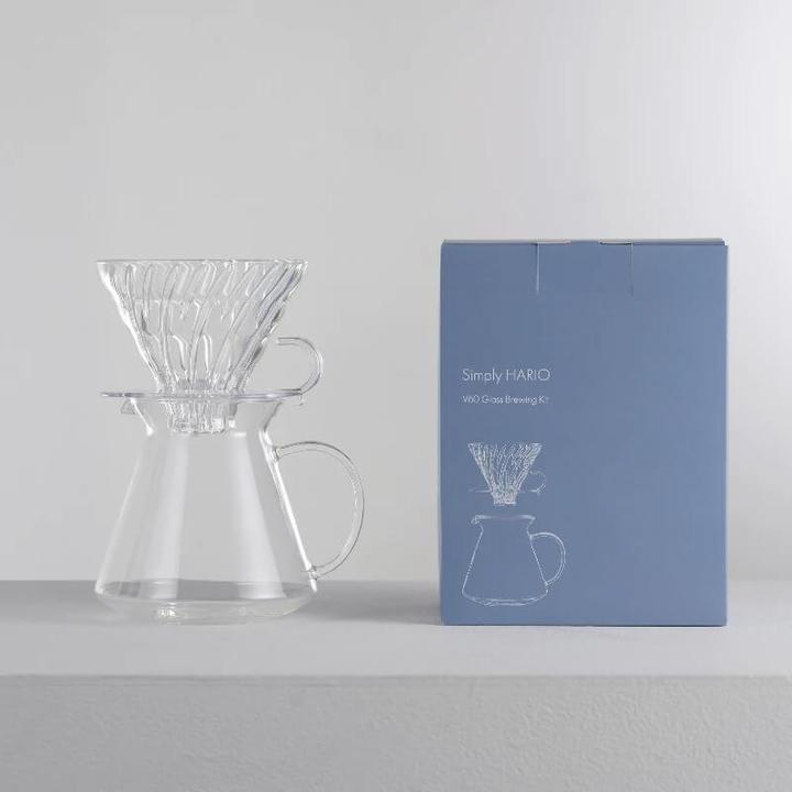 Image du produit Hario V60 Glass Brewing Kit - Set Glass Brewer + Server + Filter (0.60 l)