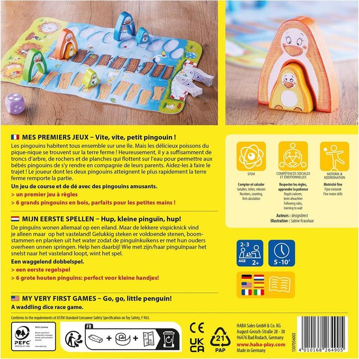 Actual product image Haba Mes premiers jeux - Vite, vite, petit pingouin! (German, French, Italian, English)