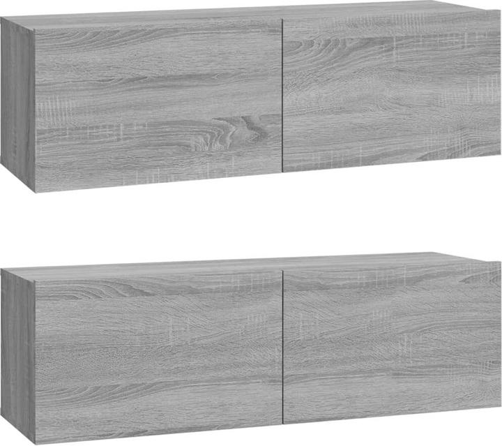 Actual product image VidaXL 4-tlg. TV-Schrank-Set Grau Sonoma Holzwerkstoff,Farbe: Grau (100 x 30 x 30 cm)