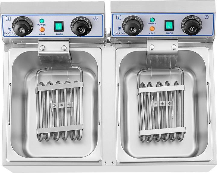 Actual product image Royal Catering Electric Deep Fryer - 2 x 13 litres with timer function (60 minutes) (EU plug)