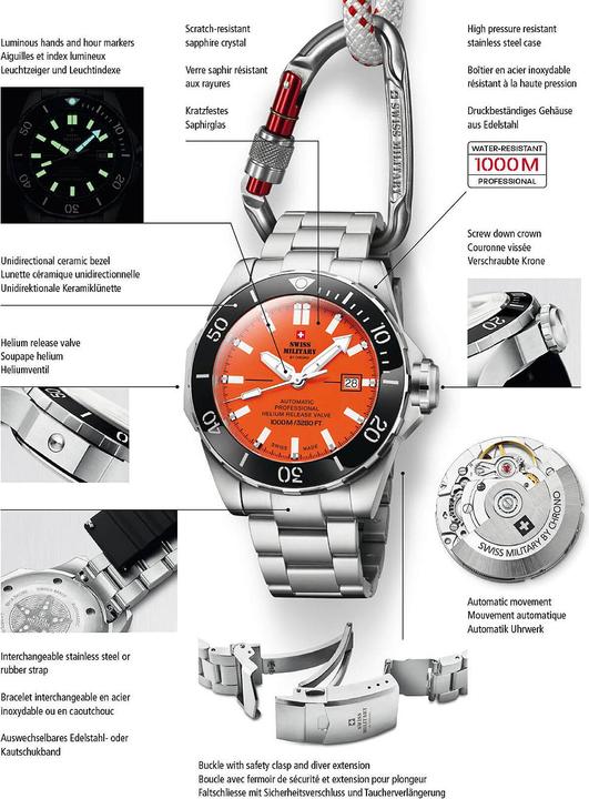 Image du produit Swiss Military SMA34092.03 Automatique Diver 45mm 100ATM (45 mm)