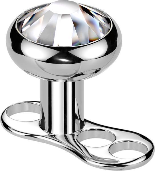 Produktbild Star Piercing Dermal Anchor Innengewinde silber mit Kristall silber (ohne Messing, Titan G23)