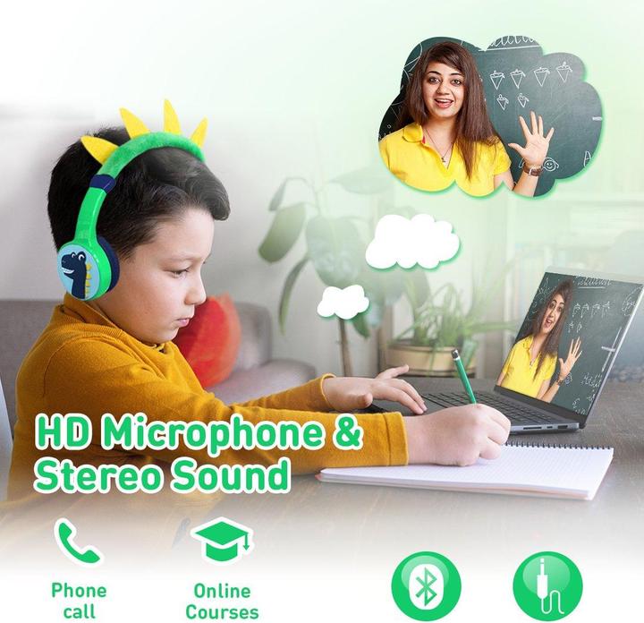 Produktbild PhoneLook Coole Wireless Bluetooth 5.3 Kopfhörer für Kinder mit gedämpfter Lautstärke 85dB und lustigem Design