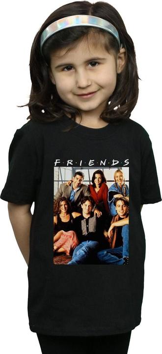 Actual product image Friends Girls Group Photo Window Cotton T-Shirt (140, 146)