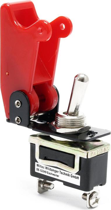 Image du produit Wiltec Bouton d'arrêt d'urgence, 35A / 12V, Knock-Out en rouge ON-OFF