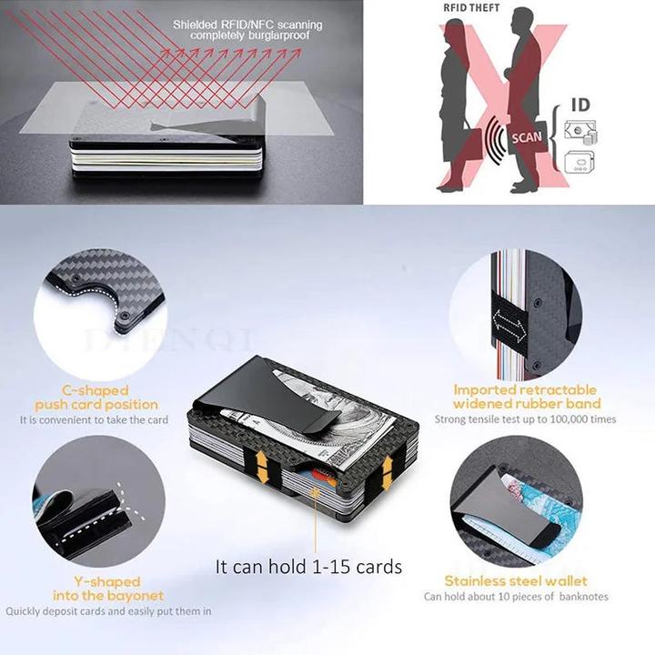 Immagine prodotto Only-Bags.Store Schlanke Brieftasche Vordertasche RFID-Blockierung Minimalistische Brieftasche Metall Brieftasche