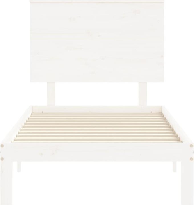 Image du produit VidaXL Massivholzbett mit Kopfteil Weiss 4FT Small Double (120 x 190 cm)