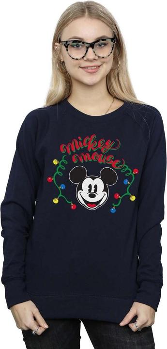 Actual product image Disney Womens/Ladies Mickey Mouse Christmas Light Bulbs Sweatshirt (M)