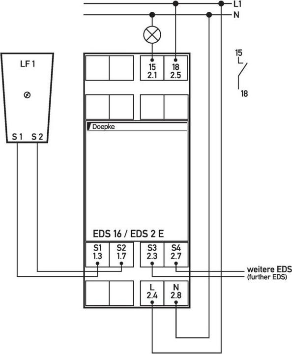 Actual product image Doepke DOEP EDS 16 with light sensor LF1 Recessed dimmer switch ED