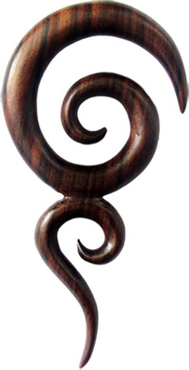 Produktbild Star Piercing Ohrgewicht doppel Spirale aus Sonoholz (ohne Messing, Organisch)