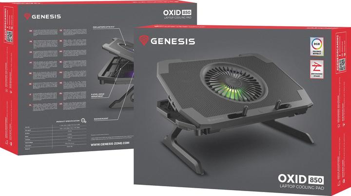 Image du produit Genesis Pad de refroidissement pour ordinateur portable OXID 850 noir, 270 x 400 x 35 mm