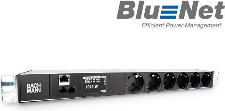 Productafbeelding Bachmann Bach 19" PDU 1HE 6-weg beveiliging c.. 2m Bewaakt TCP/IP
