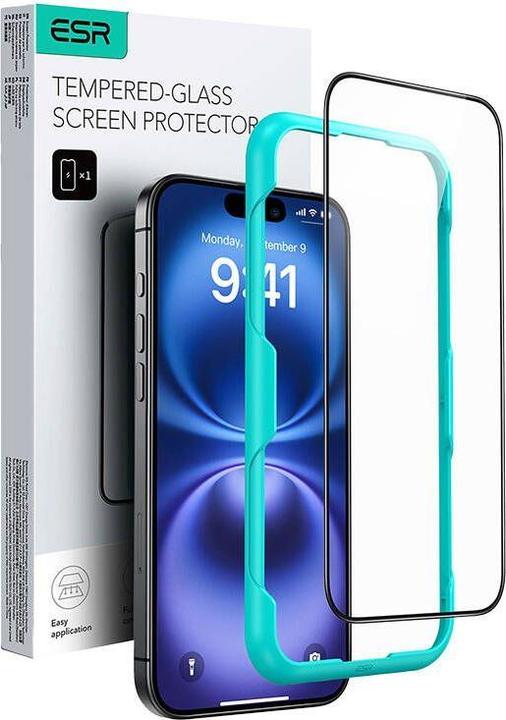 Immagine prodotto ESR Protezione del display in vetro temperato (1 Pezzo/i, Apple iPhone 16 Plus)