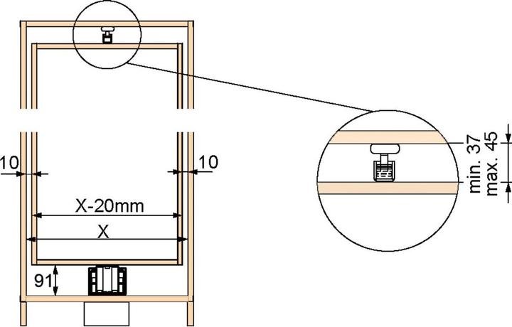 Actual product image Peka Metall Hochschrank-Front-Full-extension runners Box for wooden constructions