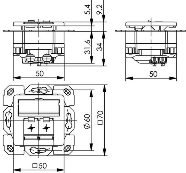 Image du produit Telegärtner TELEGAERTNER UPDose Cat6/Cl.E double 2xRJ45 alpinwhite AMJ45 (25.16.8650)