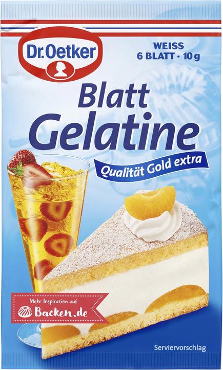 Image du produit Dr. Oetker Gélatine en feuille Blanc (10 g)