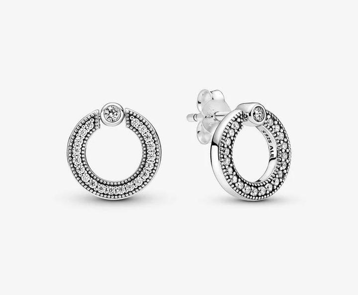 Image du produit Pandora Boucles d'oreilles Pavé & Logo (Argent sterling 925)