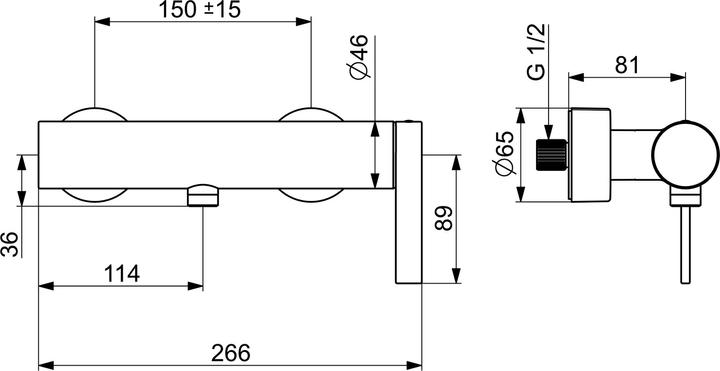 Produktbild Hansa Hansaloft Duscharmatur, Wandmontage, mit Sicherungseinrichtung, chrom, 57710173