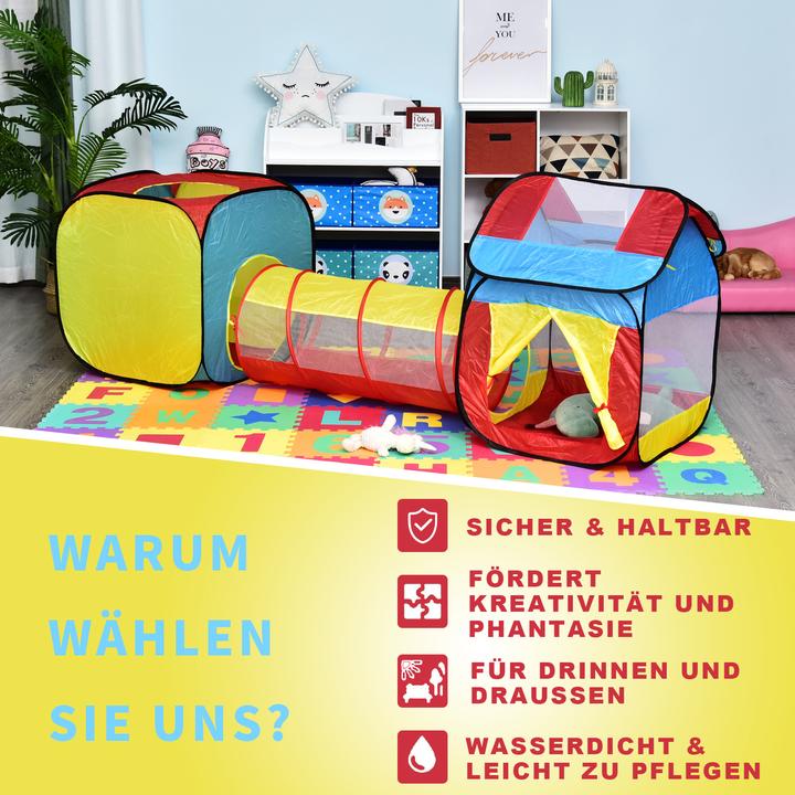 Image du produit Homcom Tente de jeux pour enfants avec tunnel