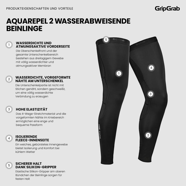 Produktbild GripGrab AquaRepel 2 Water-Resistant Beinlinge (L)