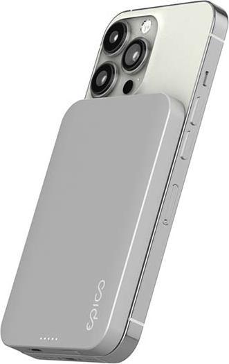 Actual product image Epico Powerbank Magsafe 5000mah Silver (5000 mAh, 15 W)