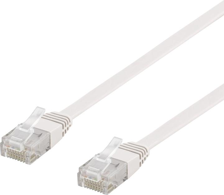 Actual product image Deltaco U/UTP Cat6 patch cable flat 0.3m 250MHz white (U/UTP, CAT6, 0.30 m)